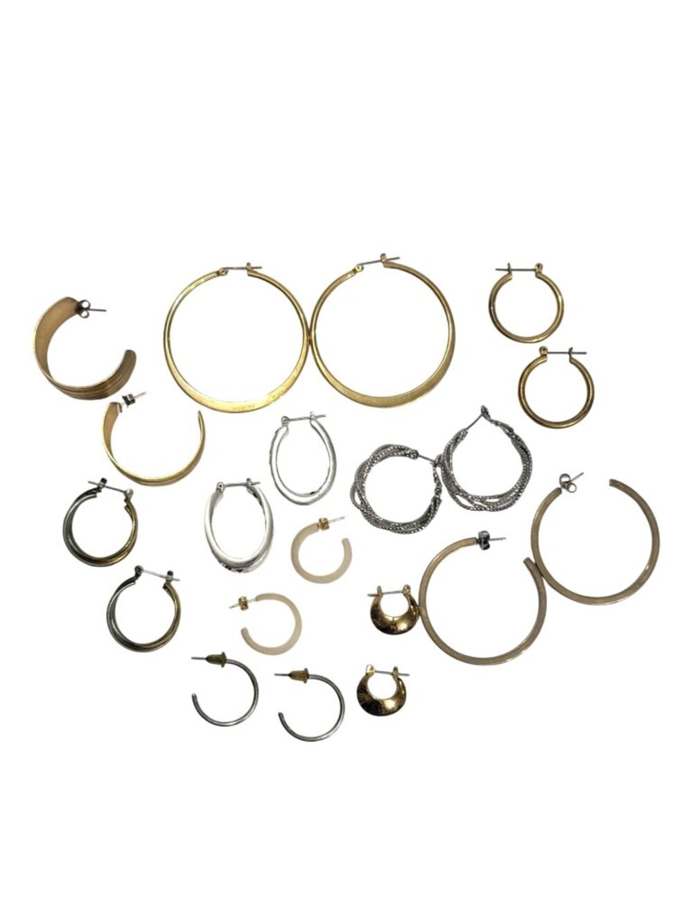 Hoop Earring Mixed Gold Silver Tone Lot Of 10 Pairs